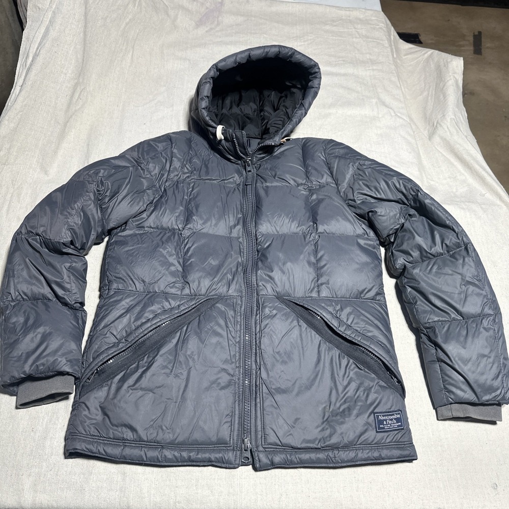 NWT Abercrombie & Fitch Men Down-Filled Ultra Puffer Jacket Coat Dark Grey S M L